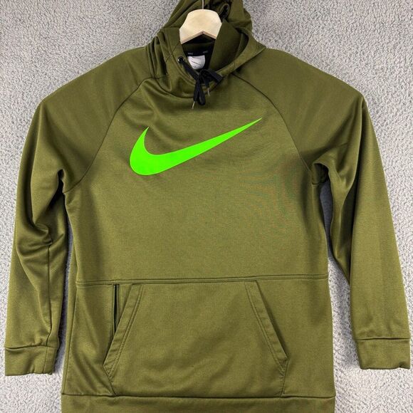 Nike Hoodie Mens Medium Green Therma Training‎ Gym Running Athletic Casual Hike - Picture 1 of 15